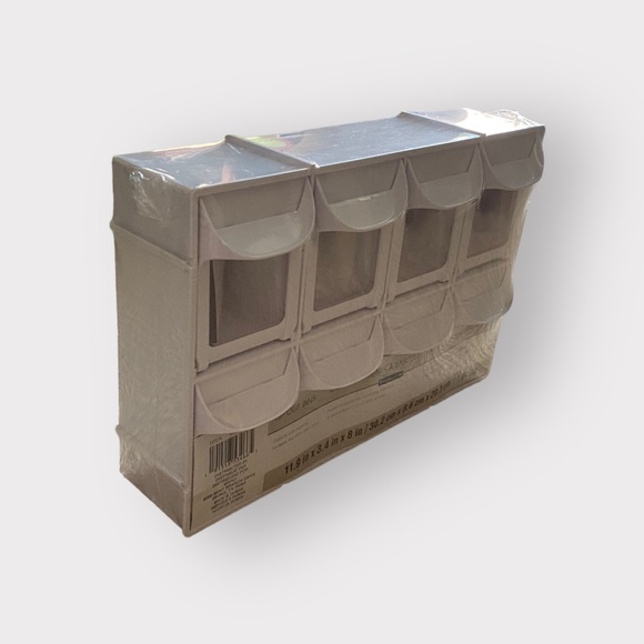 Tilt-Out Bin 8 compartments Sewing Craft Parts Cabinet Storage White - Picture 3 of 8